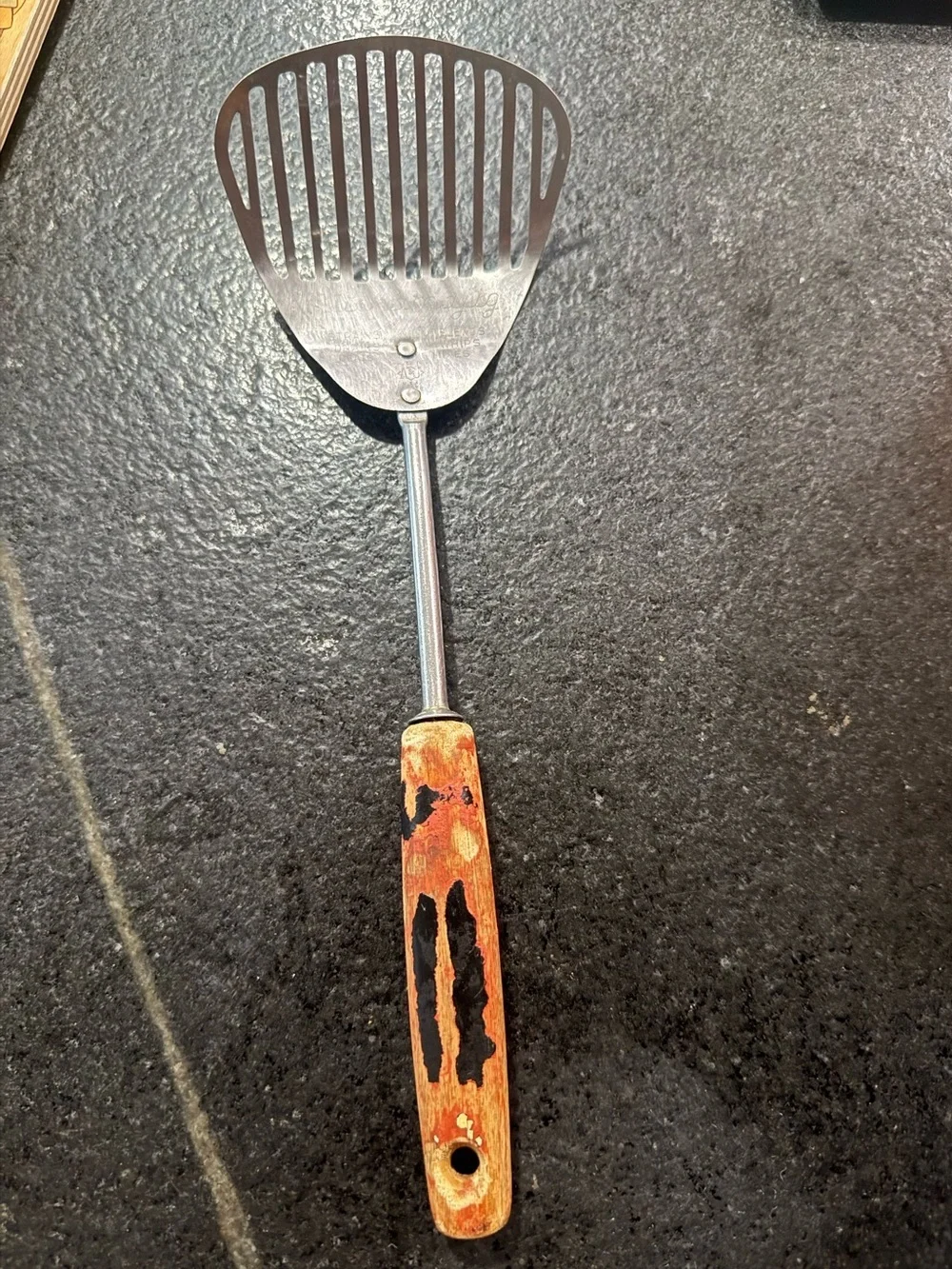 EKCO Kitchamajig Vintage Slotted Metal Spatula – Wooden Handle
